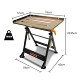 ROSSI Welding Table 150kg Capacity Height and Angle Adjustable - Rear View
