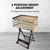 ROSSI Welding Table 150kg Capacity Height and Angle Adjustable - Low Angle