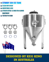Apollo Titan 30L Stainless Steel Pressure Rated Fermenter - Front View