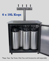 Keg King - KegMaster Solstice - 6 Keg 12volt DC Kegerator - Low Angle