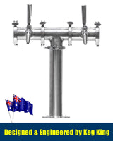 Beer Font Tower - Double Tap Modular Beer Font with Tap - Front View