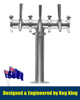 Beer Font Tower - Triple Tap Modular Beer Font with Tap - Front View