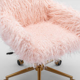 Fluffy Office Chair Faux Fur Modern Swivel Desk Chair for Women And Girls-Pink - Extra Image