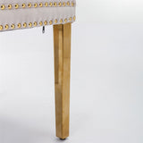 AADEN 4x Velvet Dining Chairs with Golden Metal Legs-Beige - Extra Image
