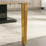 AADEN 8x Velvet Dining Chairs with Golden Metal Legs-Grey - Extra Image