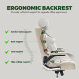 Soft Velvet Home Ergonomic Swivel Adjustable Tilt Angle and Flip-up Arms Office Chair - Extra Image