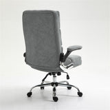 Soft Velvet Home Ergonomic Swivel Adjustable Tilt Angle and Flip-up Arms Office Chair - Top-Down View