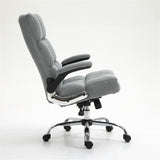 Soft Velvet Home Ergonomic Swivel Adjustable Tilt Angle and Flip-up Arms Office Chair - Rear View