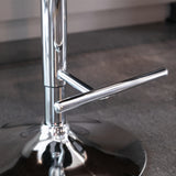 2x Height Adjustable Swivel Bar Stool Velvet Studs Barstool with Footrest and Chromed Base- Black - Extra Image