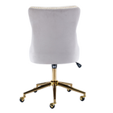 Velvet Home Office Chair- Beige - Top-Down View