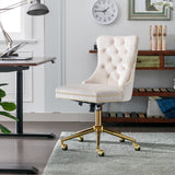 Velvet Home Office Chair- Beige - Extra Image