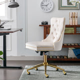 Velvet Home Office Chair- Beige - Extra Image