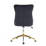 Velvet Home Office Chair- Black - Top-Down View