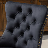 Velvet Home Office Chair- Black - 45-Degree Angle