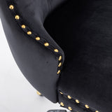 Velvet Home Office Chair- Black - Rear View