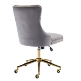 Velvet Home Office Chair- Grey - Top-Down View