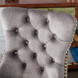 Velvet Home Office Chair- Grey - Rear View
