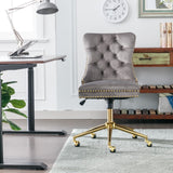 Velvet Home Office Chair- Grey - Extra Image
