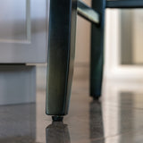 2x Velvet Upholstered Button Tufted Bar Stools with Wood Legs and Studs-Beige - Extra Image