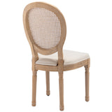AADEN 6x Rattan Dining Chairs with Solid Wood Legs- Beige - Extra Image