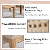 AADEN 8x Rattan Dining Chairs with Solid Wood Legs- Beige - Top-Down View