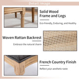 AADEN 2x Rattan Dining Chairs with Solid Wood Legs- Grey - Side View