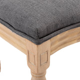 AADEN 2x Rattan Dining Chairs with Solid Wood Legs- Grey - Rear View