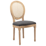AADEN 2x Rattan Dining Chairs with Solid Wood Legs- Grey - Extra Image
