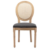 AADEN 2x Rattan Dining Chairs with Solid Wood Legs- Grey - Extra Image
