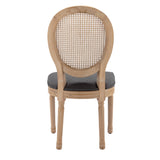 AADEN 2x Rattan Dining Chairs with Solid Wood Legs- Grey - Extra Image
