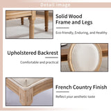 AADEN 6x Linen Dining Chairs with Solid Wood Legs- Beige - Side View