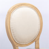 AADEN 6x Linen Dining Chairs with Solid Wood Legs- Beige - Close-Up Angle