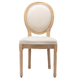AADEN 6x Linen Dining Chairs with Solid Wood Legs- Beige - Extra Image