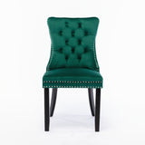 4x Velvet Dining Chairs- Green - Top-Down View