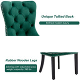 4x Velvet Dining Chairs- Green - Extra Image