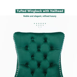 4x Velvet Dining Chairs- Green - Extra Image