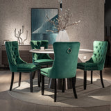 4x Velvet Dining Chairs- Green - Extra Image