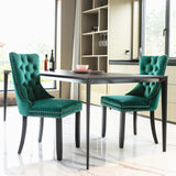 4x Velvet Dining Chairs- Green - Extra Image