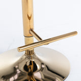 2x Height Adjustable Swivel Bar Stool Velvet Studs Barstool with Footrest and Golden Base- Beige - Extra Image