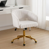 Velvet Home Office Chair- Beige - Front View