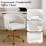Velvet Home Office Chair- Beige - Top-Down View