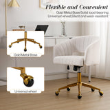 Velvet Home Office Chair- Beige - 45-Degree Angle
