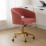 Velvet Home Office Chair- Rose - Front View