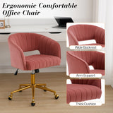 Velvet Home Office Chair- Rose - Top-Down View