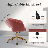 Velvet Home Office Chair- Rose - Rear View