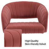 Velvet Home Office Chair- Rose - Low Angle