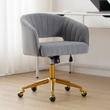 Velvet Home Office Chair- Grey - Front View