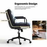 Faux Leather Office Chair -Black - Front View