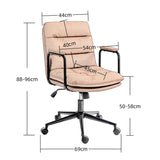 Faux Leather Office Chair -Black - Top-Down View