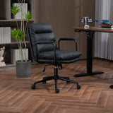 Faux Leather Office Chair -Black - 45-Degree Angle